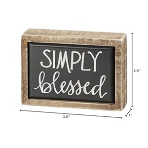 Primitives by kathy simply blessed box sign mini black  urban country home decor