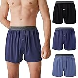 BAMBOO COOL Mens Boxer Shorts Underwear Soft Comfortable Breathable Knit Boxers Short for Men (3 Pack), Large