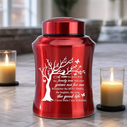 Set of 6 Cremation Urns for Human Ashes Adult 1 Large Decorative Urn for Human Ashes, 4 Small Keepsakes & 1 Urn Necklaces for Ashes for Women Men2