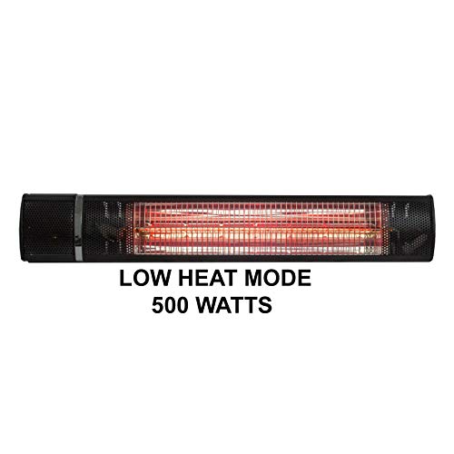 Hiland Hil-Tw15R Electric Wall Mount Infrared Indoor/Outdoor Heater, 1500 Watts, Remote Control, Variable Temperture, Black #TOP1
