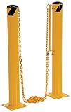 Vestil DCBB-42-4.5 Steel Dock Chain Barrier Bollard 4.5 in. Diameter Yellow