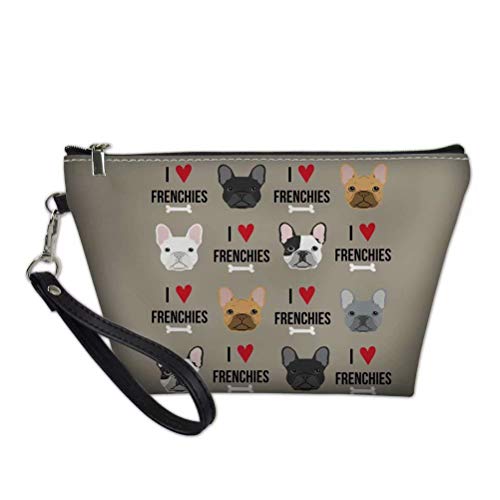 HUGS IDEA Impermeabile PU Leather Toiletry Bag Viaggio Portatile Polso Cosmetici Sacchetto di Lavaggio Sacchetto Francese Bulldog