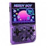 Nerdy Boy Retro Handheld Game Console – 3.5” IPS Screen, 64GB, Portable Emulator System with 12 Classic Platforms, 2000mAh Battery, AV Out – Retro Gaming Device (Atomic Purple)