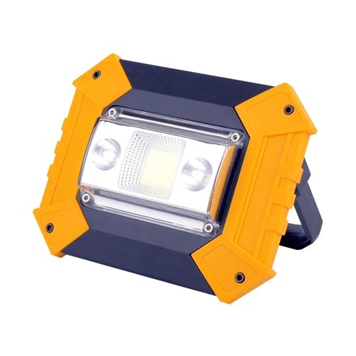 XZXXZSZ Luz De Inundación LED, Luz De Trabajo De 10W, Reflector con Chip COB, Iluminación De Búsqueda For Exteriores, Luz De Advertencia Recargable por USB(with 18650 Battery)