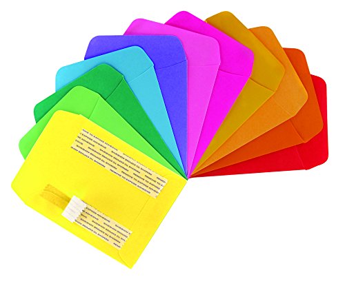 Hygloss Products, Inc 15731 Hygloss Products Library Card Pockets-Perfect for Classroom, Arts & Crafts & Much More-Self-Adhesive-3.5â€ x 5â€ -30 Bright Pack of 300, 10 Assorted Colors