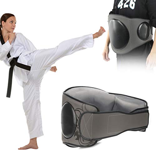 Srliya Thickened Boxing Belly Pad MMA Muay Thai Kickboxing Stomach Protector with 4-Layer Cushioning, PU & Sponge Training Body Guard for Martial Arts