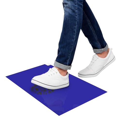 Image of uxcell 300pcs Adhesive /Sticky /Tacky Mats 13 inch x 17 inch, Case of 10 Mats, 30 Sheets Each, for Cleanroom, Warehouse, Laboratory, Capture Dirt and Dust, Blue