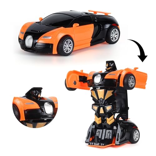 Image of Amazon Brand - Jam & Honey Transforming Action Figure Car | Robot to Car Transforming Toy | Dash to Transform | Ideal for Kids & Collectors | Pack of 2