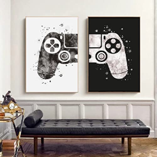 Affiche manette de jeu de salon et décoration murale chambre garçon 40x60cm