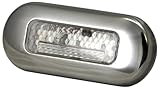 T-H Marine Premium Stainless Steel LED Oblong Courtesy Lights - Waterproof & Compact, Perfect for Boat, RV, and Outdoor Use, RGB & White Options, Easy Installation Surface Mount Lighting - White