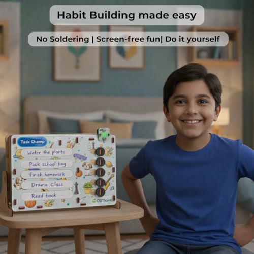 Image of (Formerly MakerVerse) Task Champ DIY Electric Kit | Habit Builder | STEM Kit | Task Tracker | Chore Chart | Birthday Gift for Boys & Girls 8, 9, 10, 11, 12, 13, 14 Years