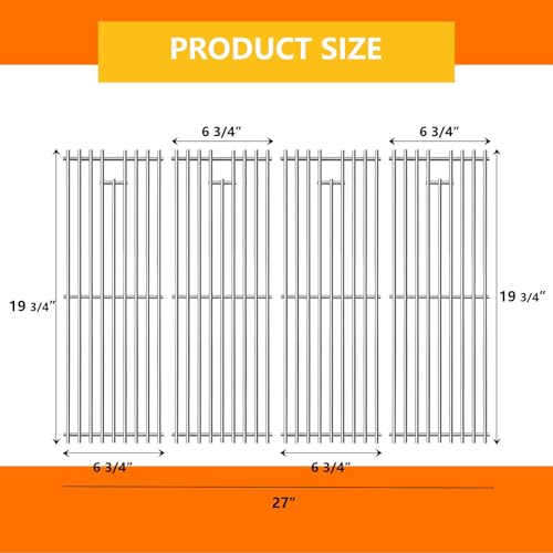 Image of CANDANA Cooking Grates for Char Griller, Stainless Steel Grill Grids Stainless Steel Grill Rack 2121 2123 2222 2828 3001 3030 3725 4000 5050 5252 5650 9020