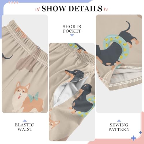 Boys' Pants Dogs Dachshund Cute Long Bottoms Jogger Pants Elastic Waist Trousers with Pockets S-XL4