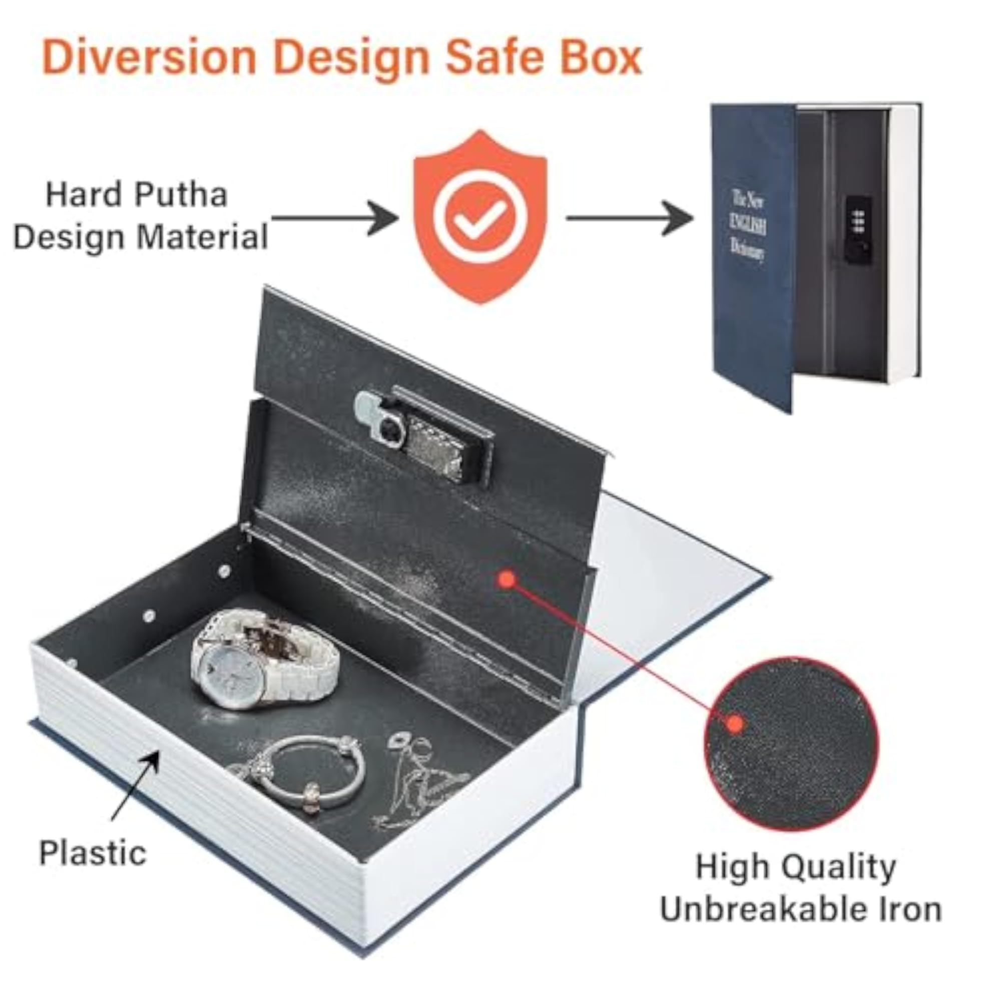 Book Safe with Combination Lock