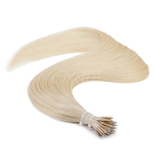 Neitsi Silky Straight Nano Ring Beads Links Lightest Blonde Human Hair Nano Ring Hair 20" 1.0g/s 25g (613#)