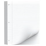 130 Sheets Loose Leaf Paper College Ruled Notebook Paper 8 x 10.5 Inch 3-Hole Punched Lined Paper for Binders 8 x 10-1/2 Loose-leaf Paper, White 3 Ring Binder Paper Filler Paper for School Office Home