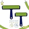 4-Inch Gel Press Rubber Brayer - for Printmaking, Scrapbooking, Paper Crafts, Home Decor & More - Blue & Green #3