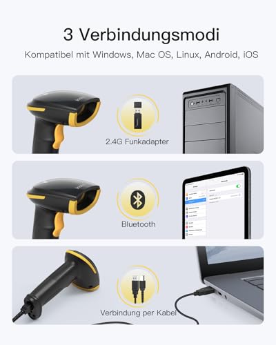 Inateck BCST-23 als 3-in-1 Barcode Scanner für 1D und 2D – Bild 4