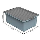 Rotho Compact Aufbewahrungsbox 38l mit Deckel, Kunststoff, blau