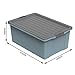 Rotho Compact Aufbewahrungsbox 38l mit Deckel, Kunststoff, blau