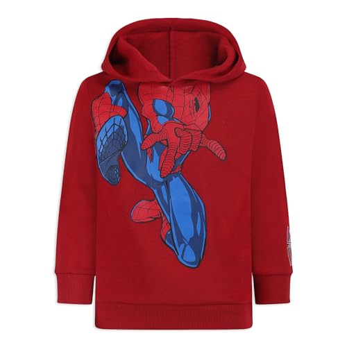 Marvel Spider-Man Boys Pullover Hoodie for Toddler and Big Kids Dark Red2