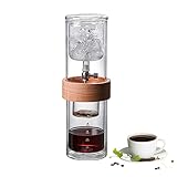 RUIFAR Cold Drip Coffee Maker Iced Coffee Cold Brew Drip Tower with Adjustable Rate Dripper,Beech Buckle, 500ML/17oz Double Glass Cold Brew Iced Coffee Brewer for Baristas, Coffee Lovers