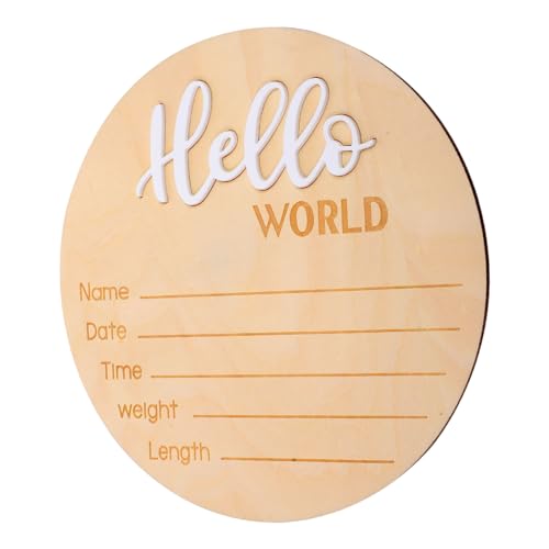 HEMOTON Wooden Baby Change Station Sign Birth Announcement Ornament Newborn Baby Girl Announcement Photo Prop Name Plate