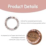 Zerabidpro 8 mm Beaded Healing Stones Rose Quartz Pink Zebra Jade Bransoletka dla kobiet, bransoletka z kamieni leczniczych do jogi i czakry, dla kobiet, par i przyjaźni