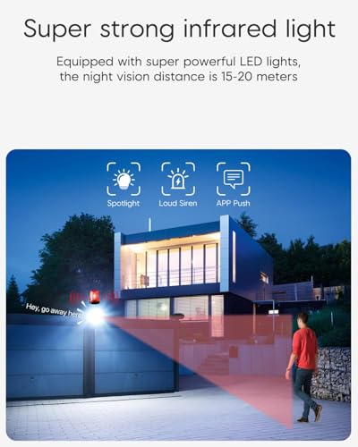 Image of VSTARCAM 4MP Outdoor Security Camera, 2.5K, 360 View, Color Night Vision, PIR Motion Detection, Spotlight Siren Alarm, 20260618