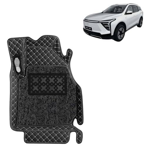 Image of KINGSWAY Accessories Premium 7D Car Floor Mats Only Compatible with Mahindra XEV 9S Year 2026 Onwards All Model, Set of 4 Pcs, 100% Waterproof & Washable Luxury 7D Car Foot Mats, Classic Black