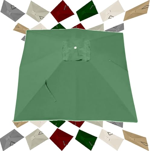 Parasole di ricambio per ombrelloni da giardino, 4 pezzi rettangolari, copertura in tessuto per ombrelloni offset e mercati, verde (4 x 3 m)