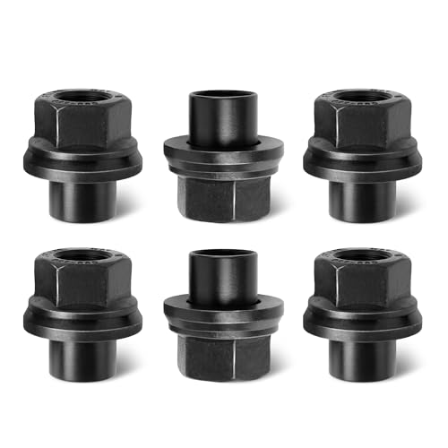 Image of 6PCS Two-Piece 19mm Sleeve Flanged Wheel Lug Nuts, M22x1.5 Hex 33mm for Heavy Duty Truck Semi Truck Fit Steel Dual Wheels with Hub Piloted Seat & 26mm Bolt Hole Size (6)