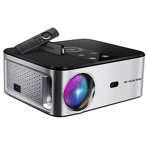 Image of EGate O9 Pro-Zen, Dual OS - Android+FTS (Certified Netflix, Prime, Hotstar & More), Full HD 1080 Projector, 12000 Lumens, 4K Support | 2GB-16GB | ARC HDMI | Dolby | Fully Automatic (EO9025,Black)