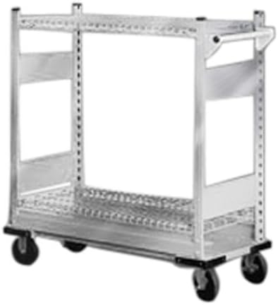 Equipto 4576D V-Grip 2-Shelf Wire Shelving Cart with Heavy Duty Casters, 18 Gauge Steel, 800 lbs Capacity, 72" W x 42" H x 18" D, Mirror Silver