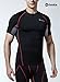 TSLA Men's UPF 50+ Quick Dry Short Sleeve Compression Shirts, Athletic Workout Shirt, Water Sports Rash Guard, Zero Block Black & Red, Small