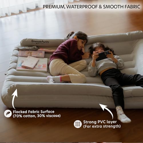 Image of BUTT BABY SnoozeAway Inflatable Bed with Rechargeable Air Pump, Ultralight Portable Ergonomic Bed for Kids & Adults | Floating Pool, Beach, Camping, Trekking, Indoor & Outdoor Relaxation (Smoky Grey)