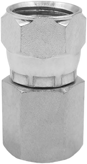 (2-PACK) 6506-06-08 Hydraulic Hose Adapter Fitting 3/8" Female (3/8"-18NPTF) × 1/2" Female JIC 37° Swivel (3/4"-16UNF) Straight Pipe Joints Tube Connector Carbon Steel
