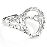 Licsaliwe Espacios en Blanco para Anillos, Base Ovalada de Plata de Ley 925 de 13x18 mm, para Hacer Joyas de Bricolaje, cabujones de Piedras Preciosas