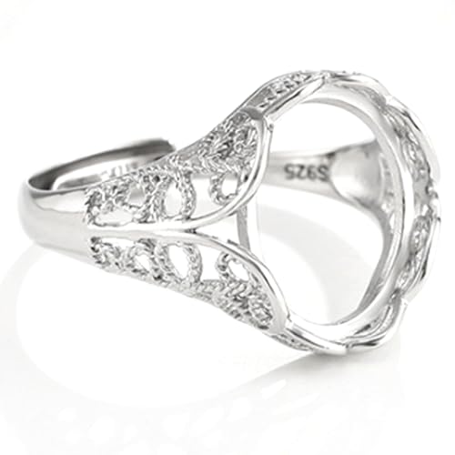 Bagues vierges en argent 925 avec base ovale 13x18mm pour création de bijoux