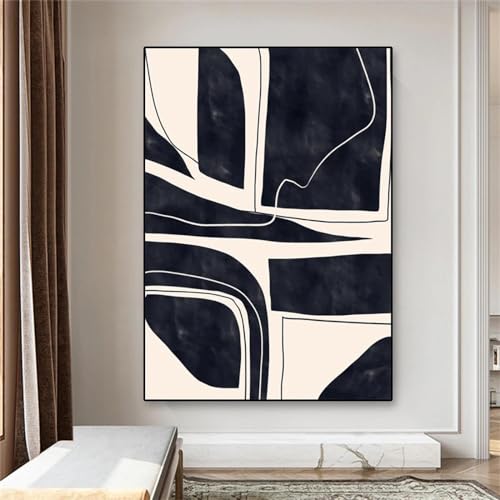 Impression maison KEBIA sur grande toile noire et beige au rendu artistique