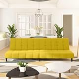 Colore: Giallo Lumanois Divano Letto a 2 Posti Giallo in Velluto,Mobili,Divani,23.85kg-375770