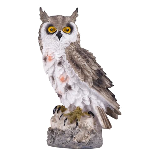 TAIYOU Estátua bonita de coruja, figuras de coruja, decoração de jardim, escultura de presente para os amantes de corujas, pequenos artigos de decoração, figuras de animais de resina para exteriores