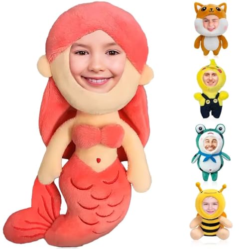 Yibairui Mini Peluche Personalizado : Pequeño Peluche Colgante Personalizado con Foto Cara (5in)