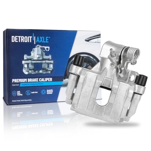 Detroit Axle - Rear Right Brake Caliper for Ford Focus Mazda 3 Volvo S40 C70 V50 C30, Passenger Side Disc Brake Caliper with Bracket Replacement
