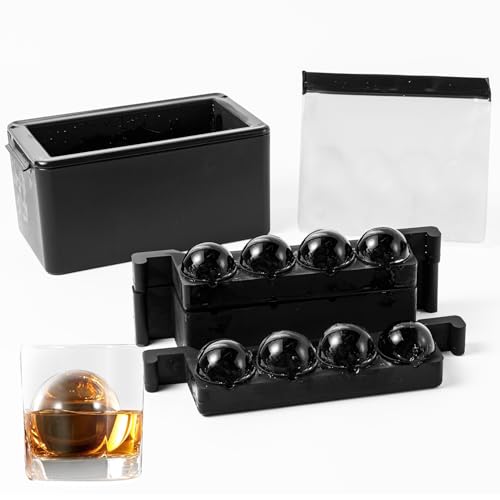 Molde para cubos de hielo esféricos claros 8 cavidades miniatura 1