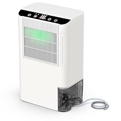 Dehumidifiers for Home, 2000 Sq.Ft Small Dehumidifier with 3.3ft Drain Hose, 2.5L Tank, Timer Sleep Mode, Portable Dehumidifier for Basement, Bedroom, Bathroom (Snow White)