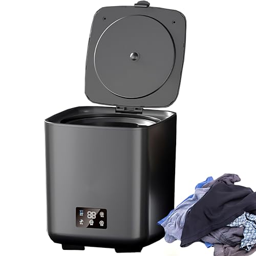 Lavadora totalmente automática, mini lavadora 4 en 1 de 10 L, con tubo de drenaje, lavadora portátil, limpieza inteligente totalmente automática + ajuste de 4 velocidades, control táctil LCD, para