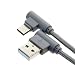 Produktbild jser USB-c 3.1 der U89 zu Links gewinkelt 90 Grad USB 2.0 Daten Kabel mit Sleeve für Tablet & Handy