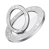 Syncwire Magnetic Phone Grip for MagSafe, Bling Magnetic Phone Ring Holder, 360° Rotation with Floating Effect Cell Phone Ring Stand MagSafe Ring for iPhone 15 Pro Max 14 13 12 &All - Glitter Silver