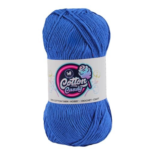 Image of NESTNHAVEN Cotton Candy 100% Cotton Yarn - (100g, 185 Meters) - Luxury Yarn for Crochet, Amigurumi, Embroidery, Toys, Garments, Flowers and Hobby, Projects. (Dark Blue) | (400 Gm)